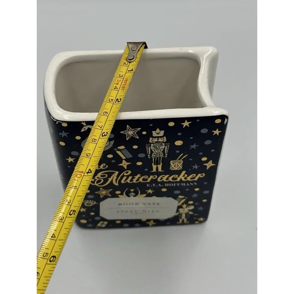 Steel Mill & Co Original Nutcracker Ceramic Small Book-Shaped Decorative Vase